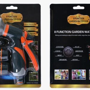 Wholesale Lot of 46,000 Black and Orange 8-Function Garden Water Guns.