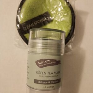 Wholesale lot of 1,500 MILLOW Natural SkinCare's Green Tea Mask Stick with Microfiber Cloth in bulk.