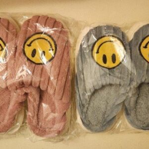 Wholesale Lot: Smiley Face Slippers in Various Colors and Sizes
