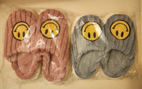 Wholesale Lot: Smiley Face Slippers in Various Colors and Sizes