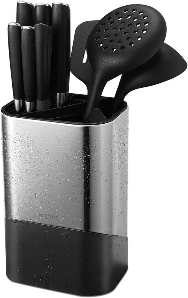 Bulk Lot of 1,000 sets of - Matoyo Matoyo Universal Knife Block without Knives and Utensil Holder for Countertop, 2-in-1 Stainless Steel Kitchen Knife Holder for Kitchen Counter, Fingerprint Resistant... |